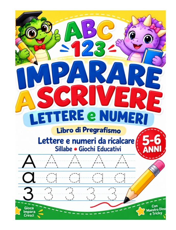 IMPARARE A SCRIVERE LETTERE E NUMERI - Libro di Pregrafismo