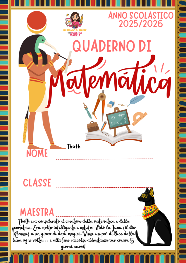 COPERTINE ITALIANO, MATEMATICA, STORIA, SCIENZE, GEOGRAFIA, ARTE E MUSICA A TEMA ANTICO EGITTO