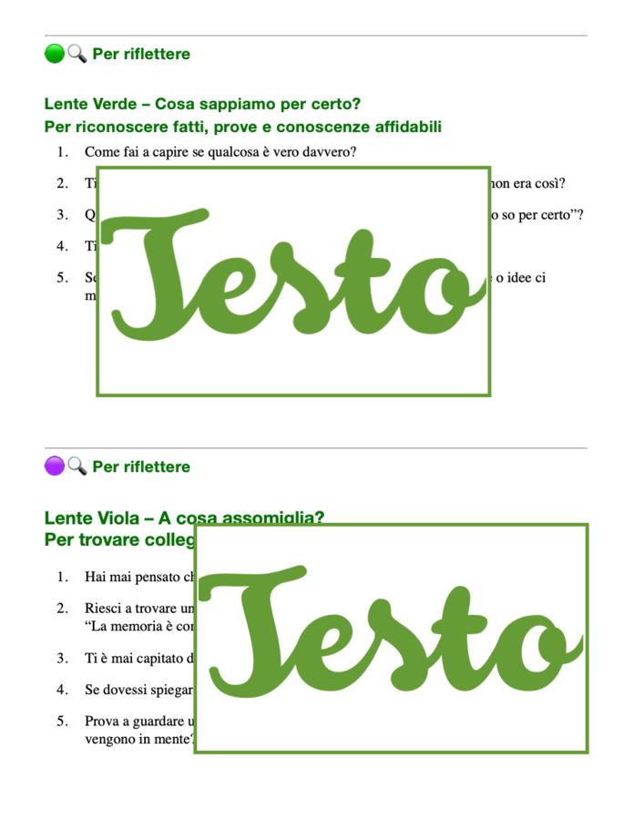 Le Lenti del Pensiero – Un percorso per educare lo sguardo e la mente: accoglienza e gestione del gruppo classe
