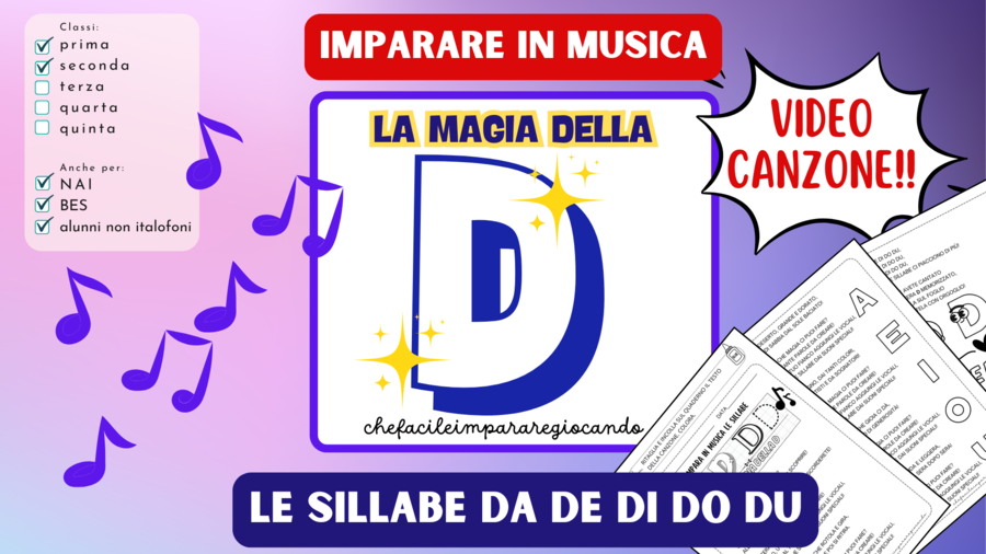 LETTERA D – SILLABE DA DE DI DO DU – TESTO E CANZONE – VIDEO