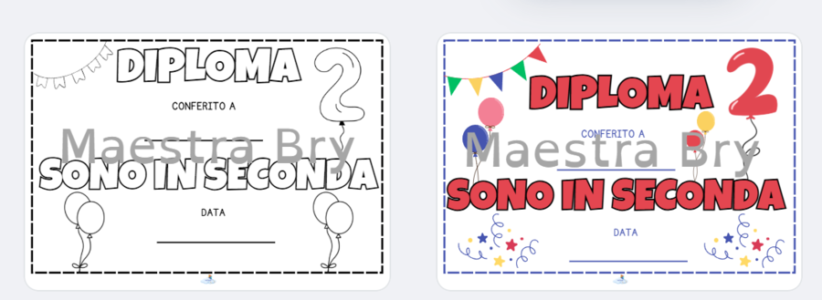 DIPLOMA " SONO IN SECONDA"