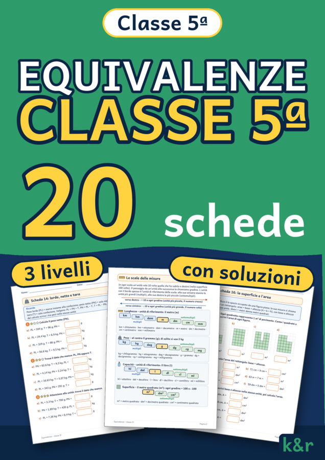 Equivalenze classe quinta: lunghezza, peso, capacità e decimali