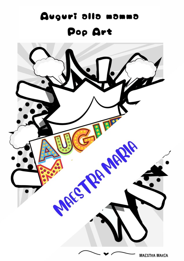 Biglietto per la festa della mamma in Pop Art.