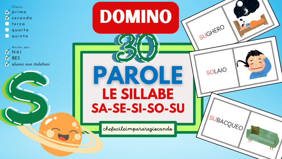 SILLABE SA SE SI SO SU - DOMINO