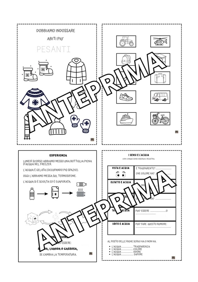 MEGA PACK QUADERNO DI SCIENZE - Classe 1° Scuola Primaria - Teoria + kit di 21 schede in b/n per fare attività -