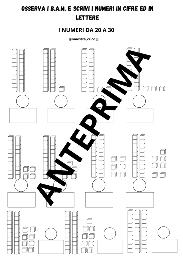 RAPPRESENTIAMO I NUMERI CON I MATERIALI CONCRETI
