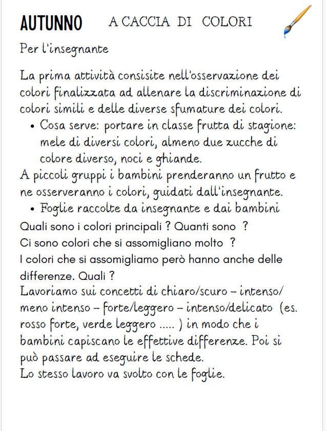 Attività interdisciplinari AUTUNNO ( Italiano - Arte)