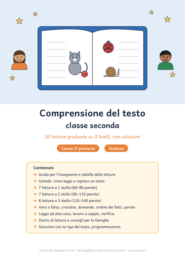 Comprensione del testo classe seconda: 20 letture graduate
