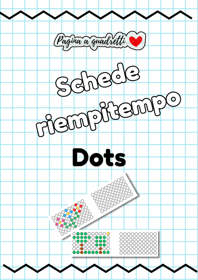 Schede riempi tempo, abilità visuo spaziali (colora i pallini)