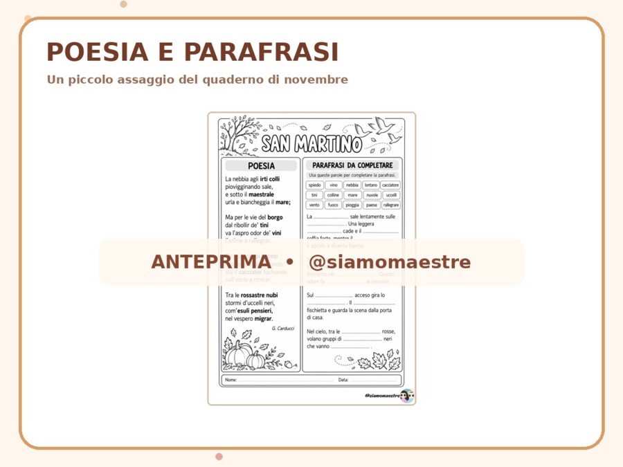 Quaderno di Italiano – Novembre | Classe quarta primaria – Attività, schede operative e didattica a stazioni