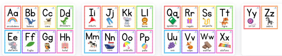 FLASHCARD ALFABETO STAMPATO