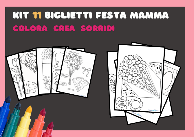 Kit 11 biglietti Festa derlla mamma