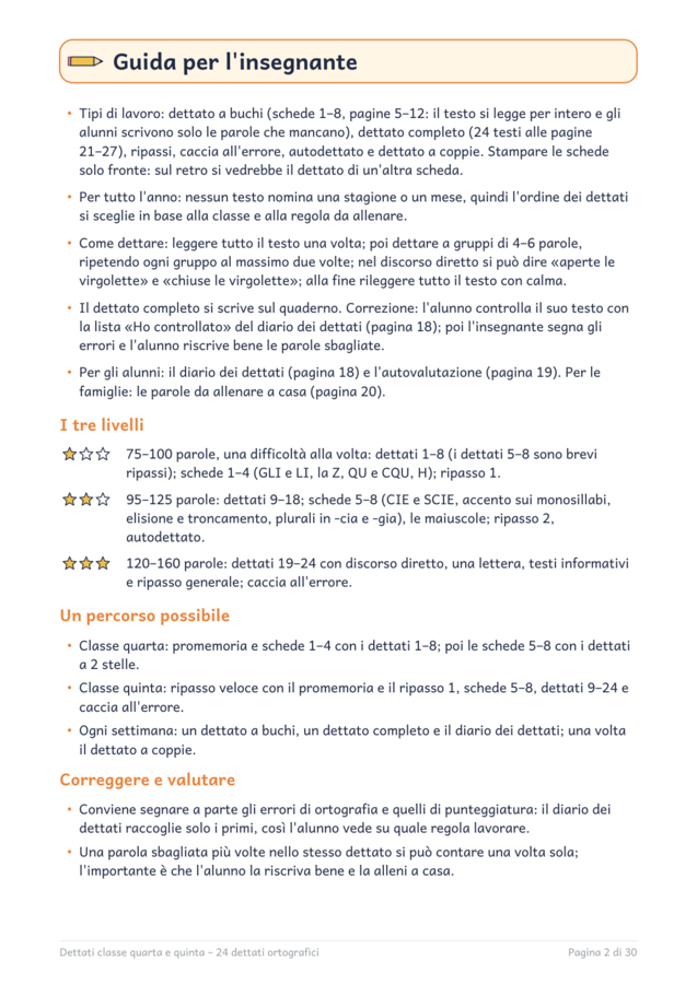 Dettati classe quarta e quinta: 24 dettati ortografici