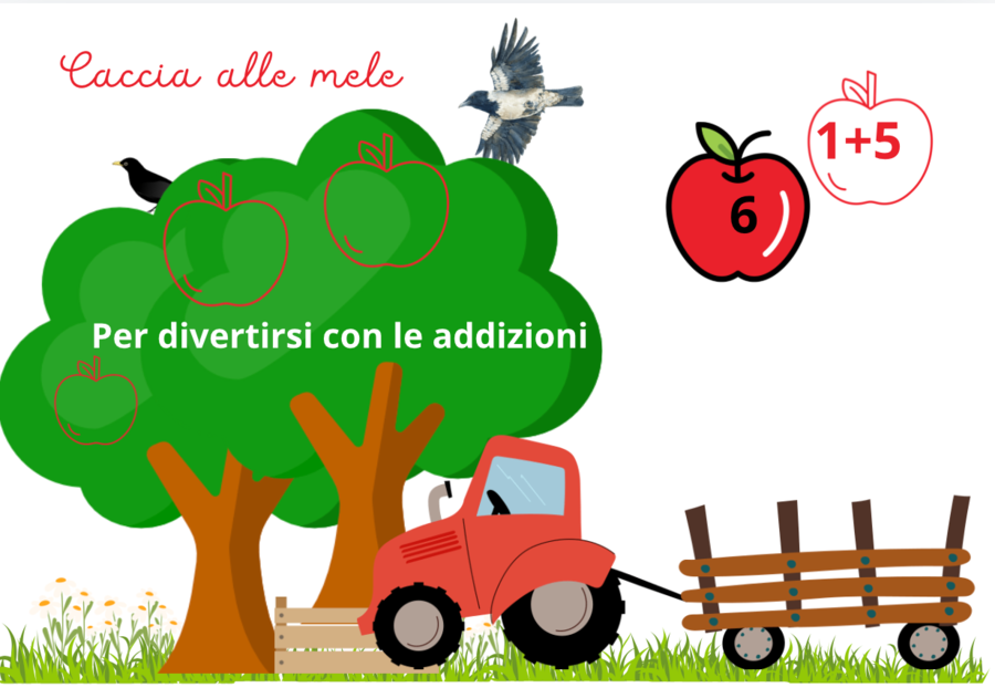Caccia alle mele-attività interattiva per le addizioni