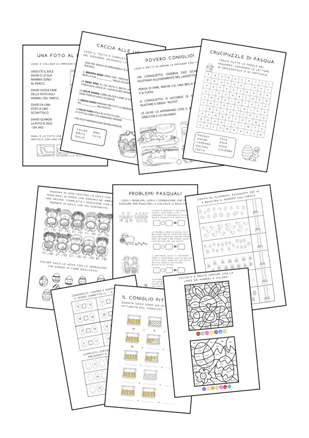Fascicolo delle attività pasquali di italiano e matematica - classe prima
