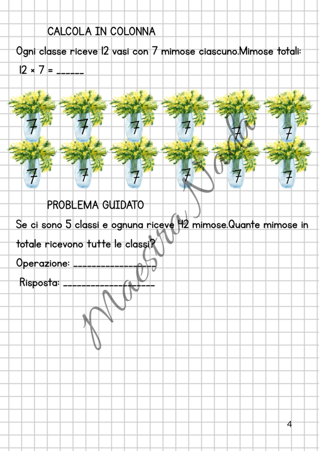 Giornata internazionale della donna attività matematica classe seconda scuola primaria