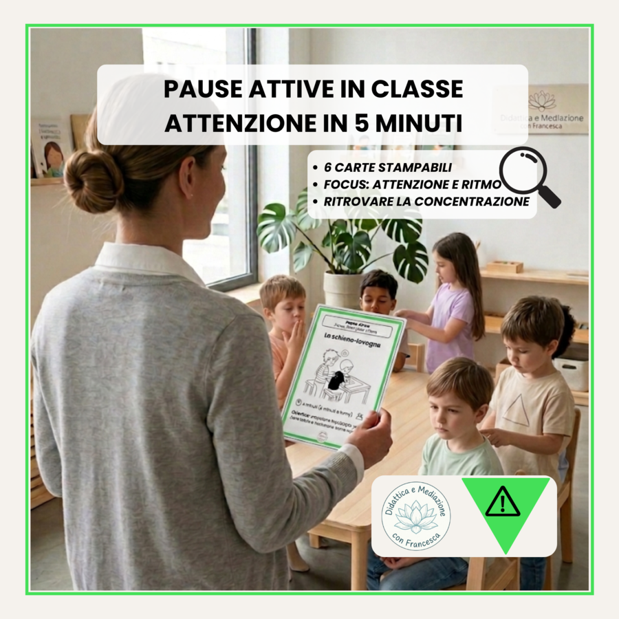Pause Attive in Classe: Modulo Attenzione e Ritmo (Verde) - 6 Carte Stampabili