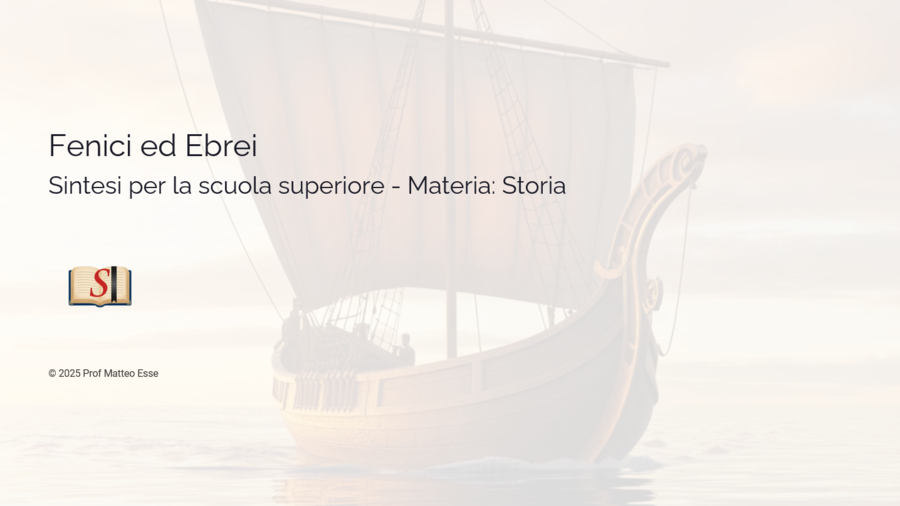 Fenici ed Ebrei: Economia, Alfabeto e Storia Biblica + Verifica (PPTX)