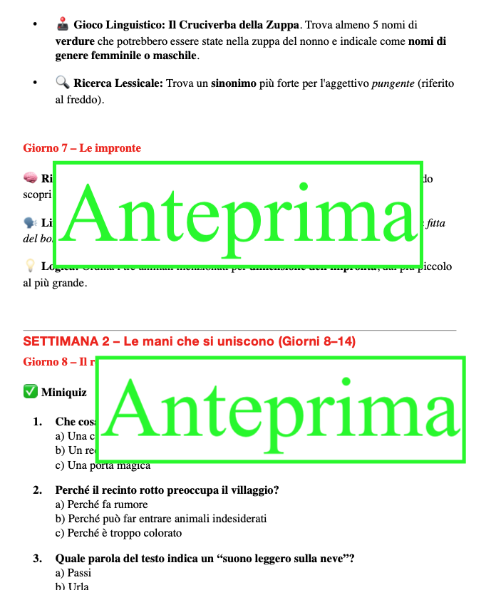 Quando la neve unì il villaggio-Calendario didattico dell’Avvento-narrazione, educazione emotiva e attività linguistiche