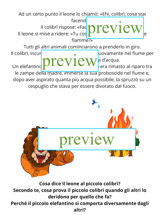25 aprile-la leggenda del piccolo colibrì (educazione civica/italiano)