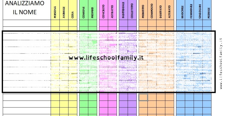Analisi Grammaticale SCHEDA DI ANALISI DEL NOME