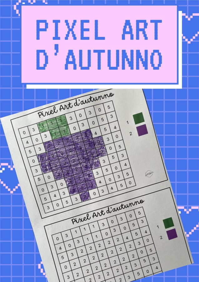 Pixel art d'autunno per i più piccoli
