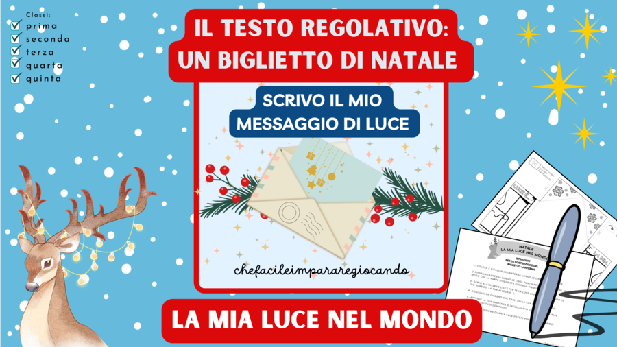 NATALE - BIGLIETTO LANTERNA - LA MIA LUCE NEL MONDO