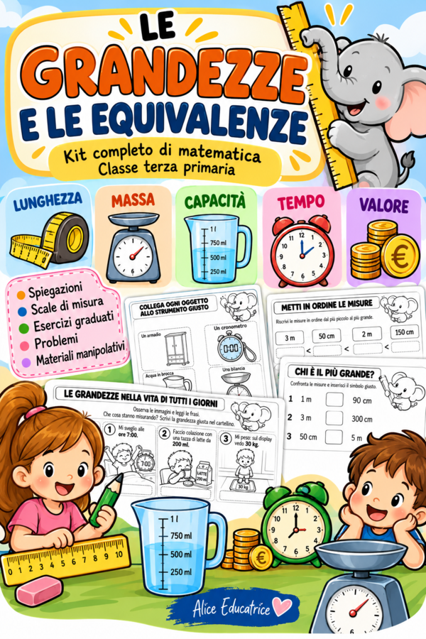 Grandezze ed equivalenze kit matematica terza primaria