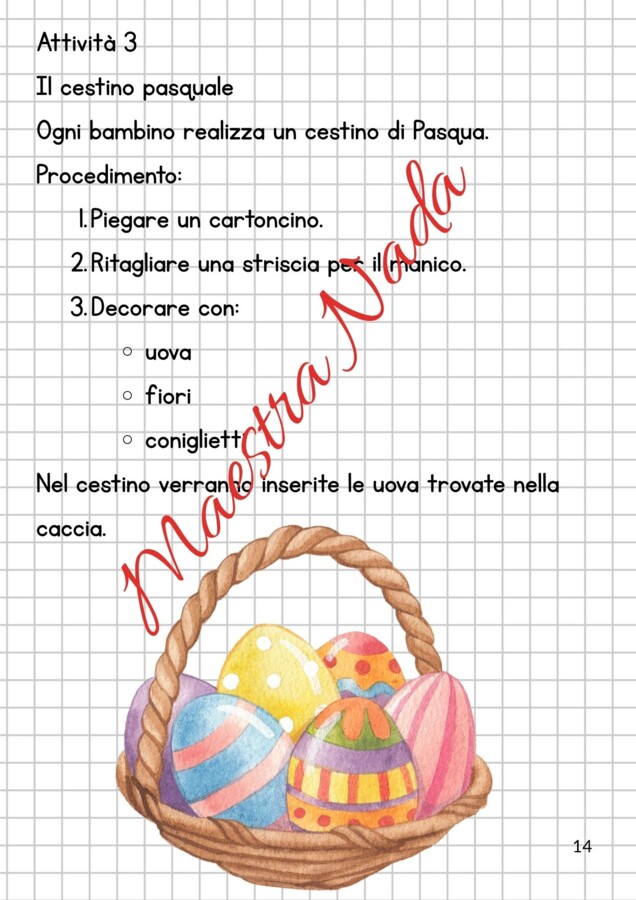 La missione segreta del Coniglio Pasquale classe prima/seconda scuola primaria