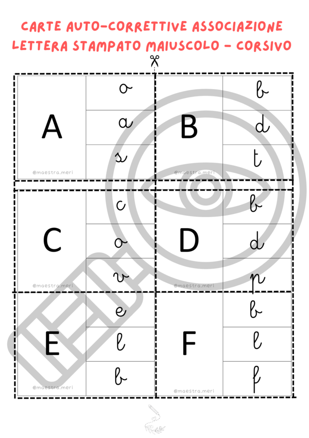 Cerca la lettera da stampato-corsivo