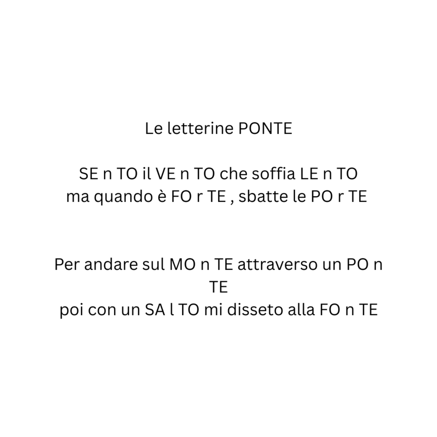 Le letterine PONTE