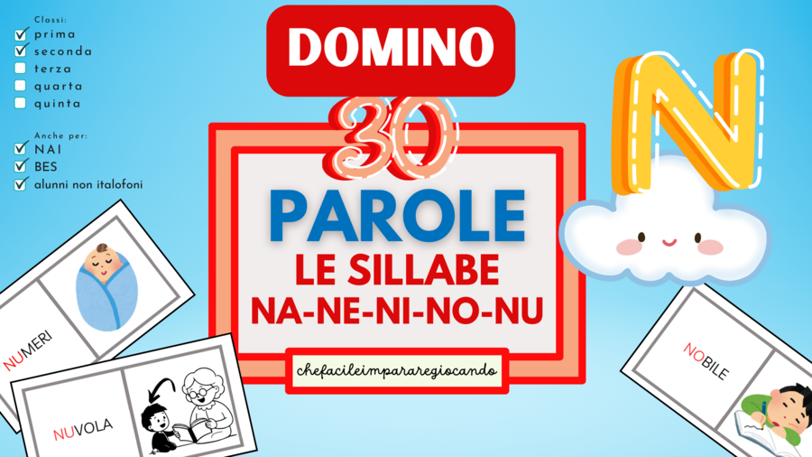LE SILLABE NA NE NI NO NU - DOMINO