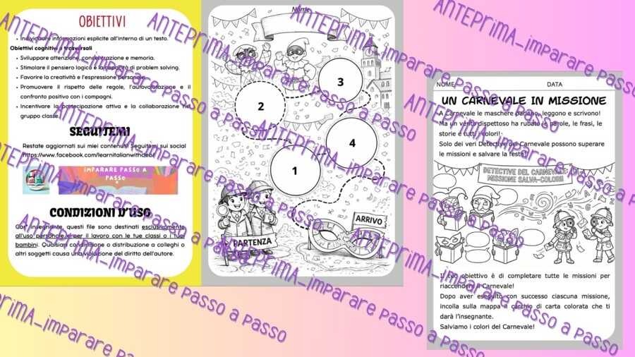 Missione di Carnevale: gioco didattico a tappe di italiano