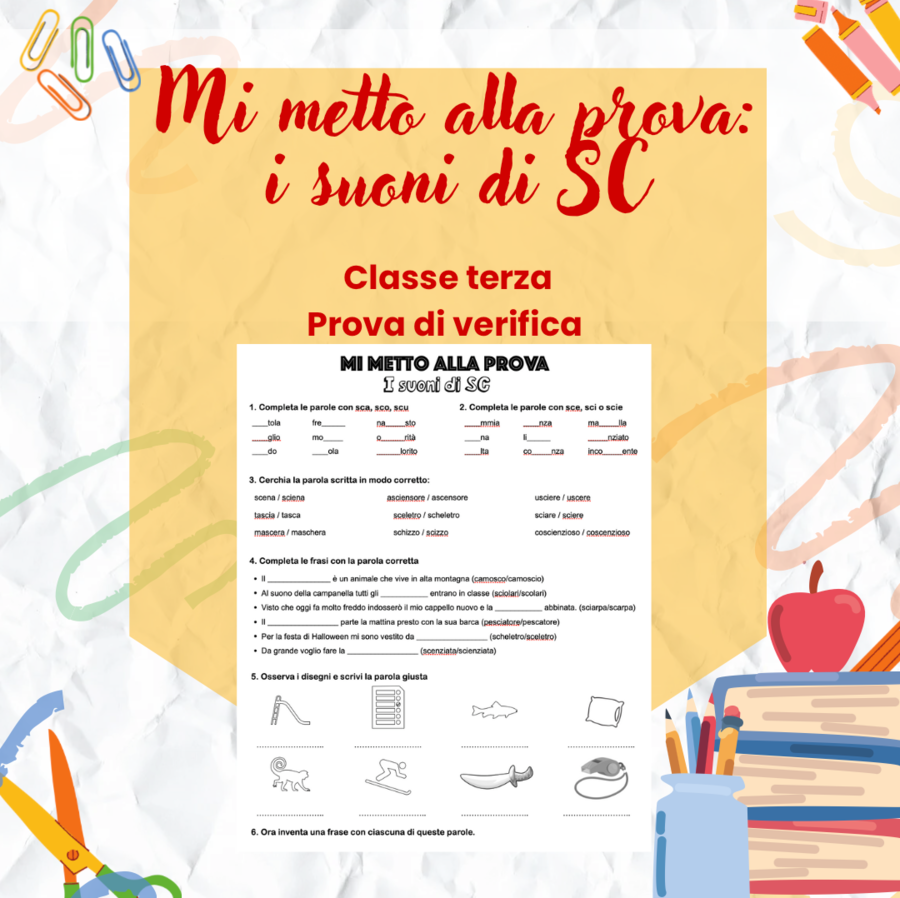 Test i suoni di SC - classe terza