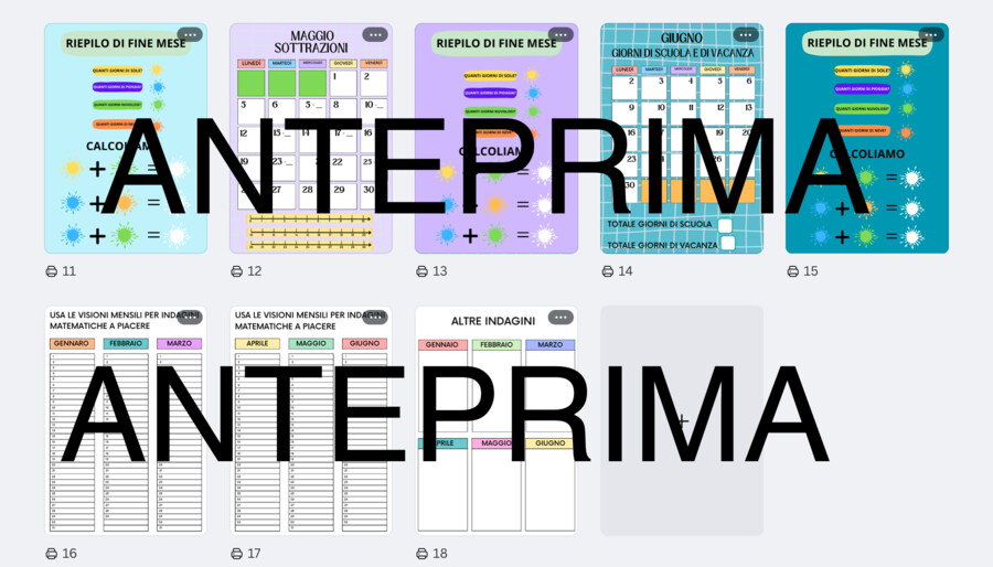 Calendario matematico/classe prima