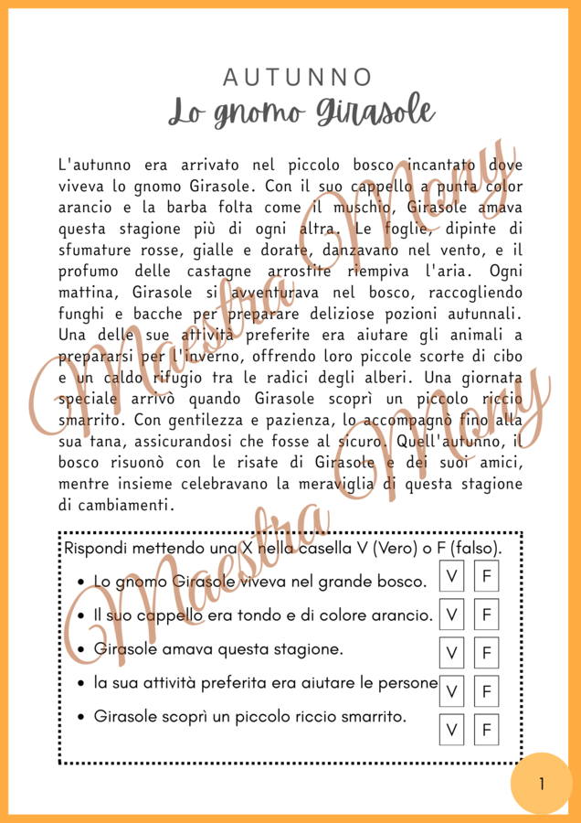Benvenuto autunno scuola primaria (classe 2-3)