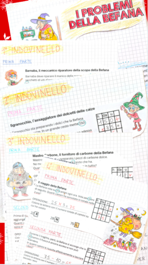 Problemi due domande due operazioni a tema befana