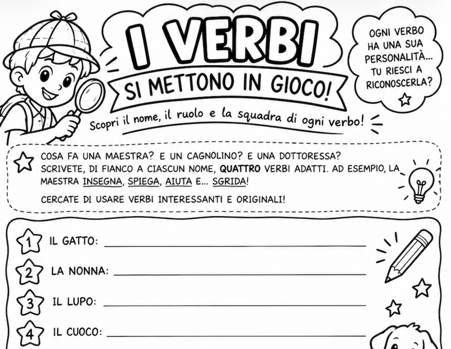 Didattica a stazioni sui verbi_classe terza