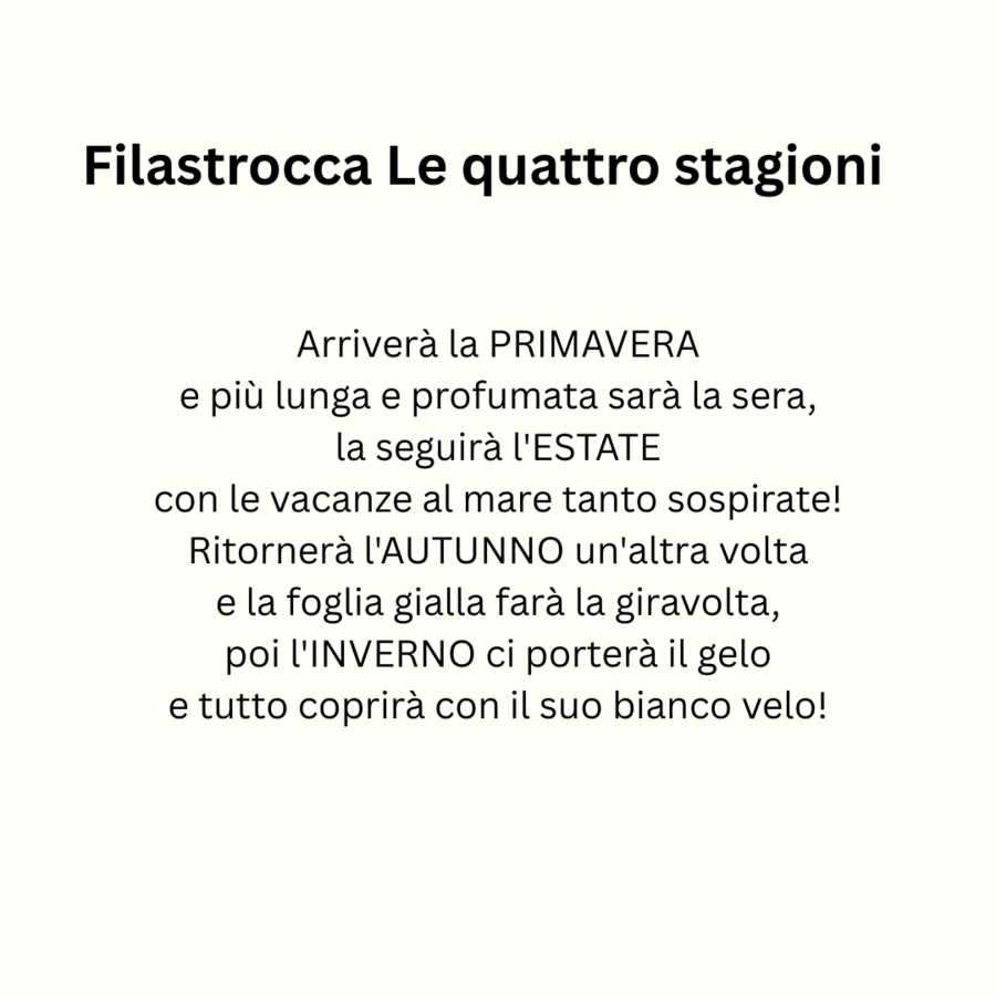 Filastrocca Le quattro stagioni