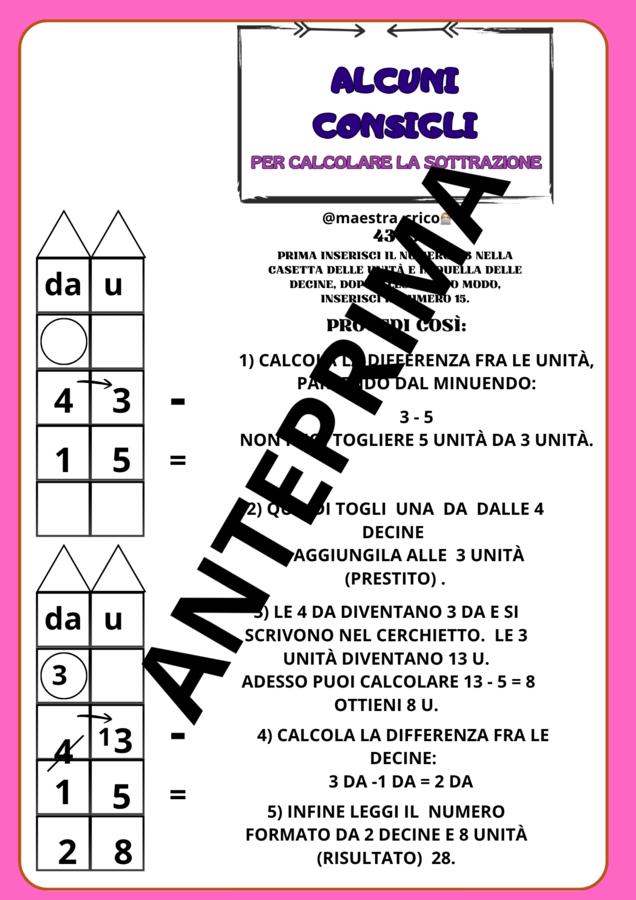 SOTTRAZIONI CON IL PRESTITO