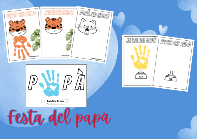 Festa del papà - biglietto con impronta
