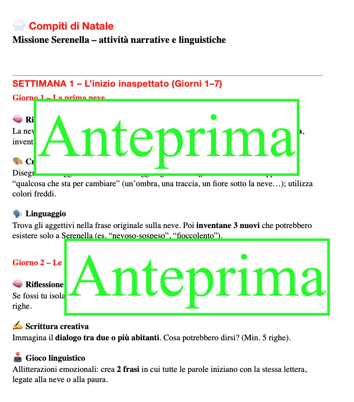 Quando la neve unì il villaggio-Calendario didattico dell’Avvento-narrazione, educazione emotiva e attività linguistiche