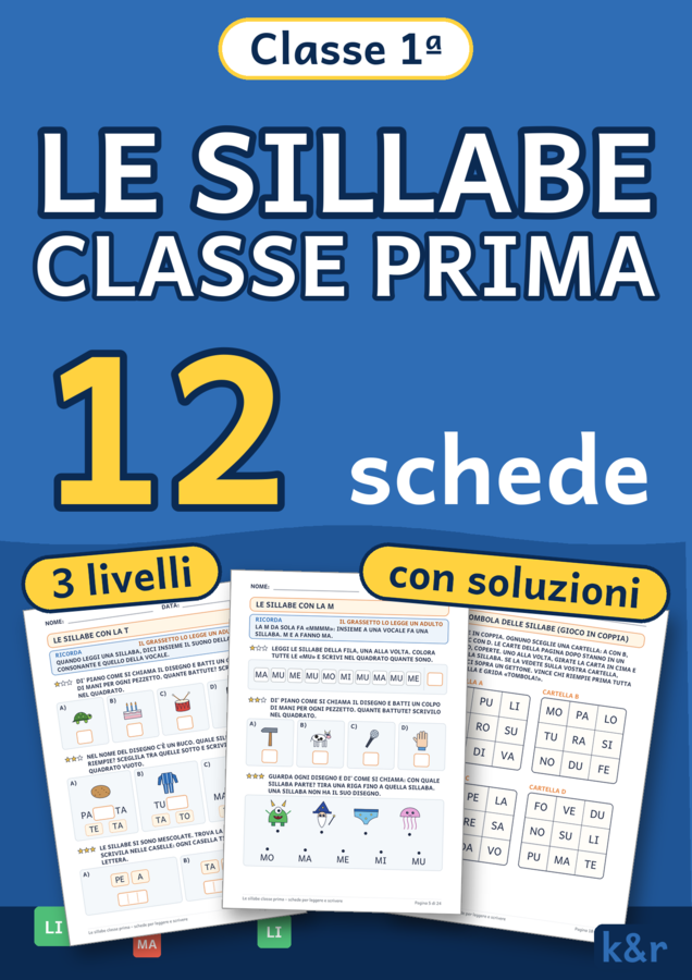 Le sillabe classe prima: schede per leggere e scrivere