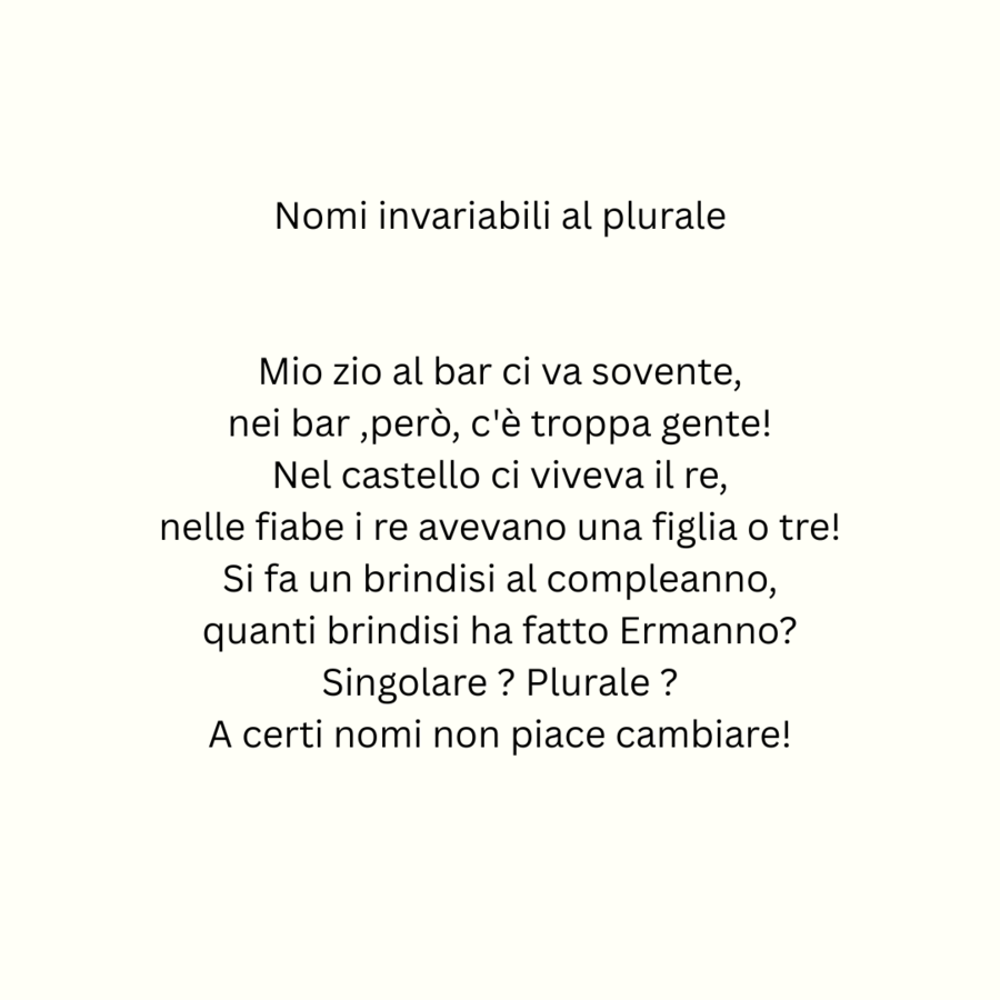 Nomi invariabili al plurale