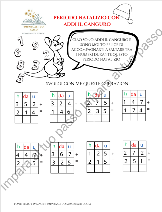 Addizioni con Addi a tema Natale