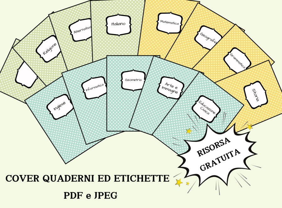 COVER PASTELLO ED ETICHETTE PER QUADERNONI
