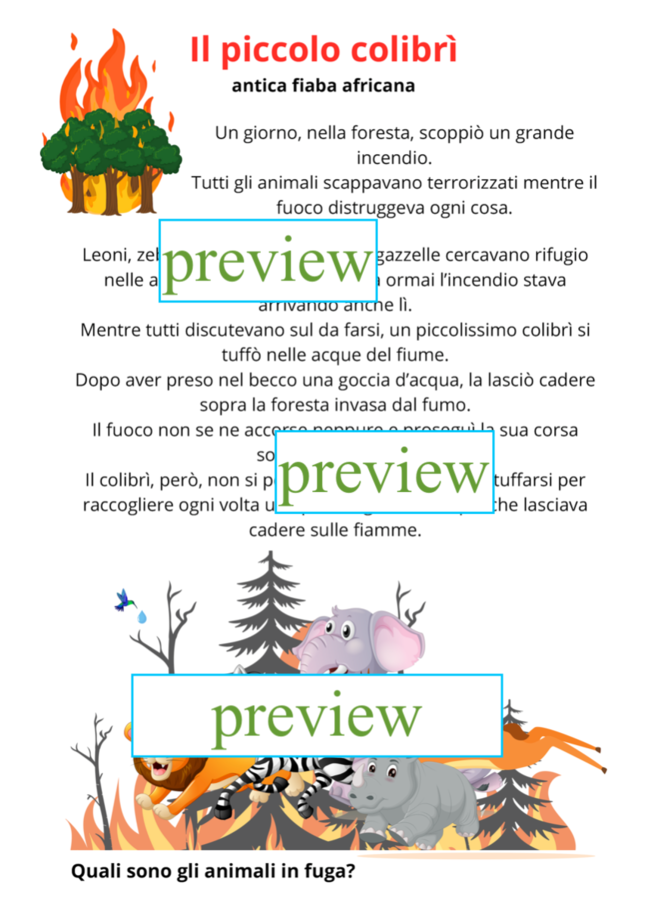 25 aprile-la leggenda del piccolo colibrì (educazione civica/italiano)