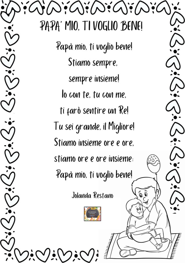 PAPA' MIO, TI VOGLIO BENE! - Filastrocca di Jolanda Restano -