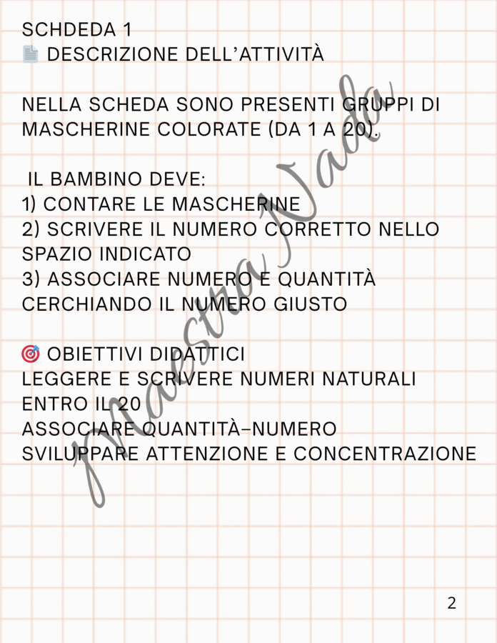 Carnevale matematico classe prima scuola primaria
