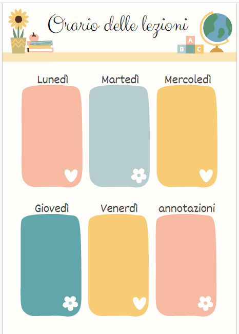 Orario delle lezioni